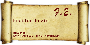 Freiler Ervin névjegykártya