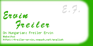 ervin freiler business card